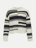 Pullover manica lunga Only - bianco nero - 0