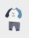 Completo 2 pezzi Newborn - panna blu